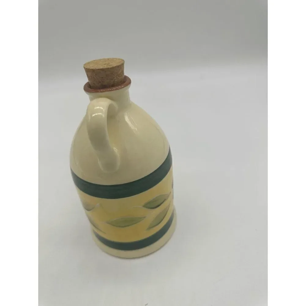 Crate & Barrel Oil Or Vinegar Jug/ Cruet w/ Pitcher Cork Molde Made in Portugal